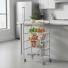 DON HIERRO  Modern Rolling Kitchen & Storage Cart with 4 Removable Baskets, Grey Metal Frame and Beech Top  Versatile Utility Organizer on Wheels, Made in Spain - Beech view 2