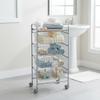 DON HIERRO  Modern Rolling Kitchen & Storage Cart with 4 Removable Baskets, Grey Metal Frame and Beech Top  Versatile Utility Organizer on Wheels, Made in Spain - Beech view 3