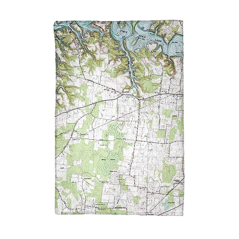 Betsy Drake KT613 Tims Ford Lake TN Nautical Map Kitchen Towel