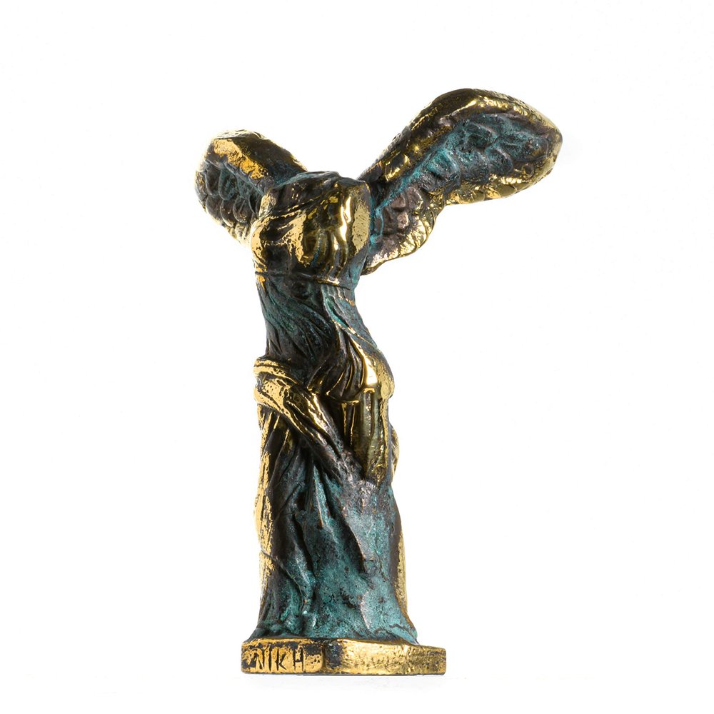 BEAUTIFUL GREEK STATUES Ancient Ruins Louvre Museum Winged Victory of Samothrace Solid Bronze 5.5 Inches