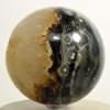 2.9" 1.2lb Ocean Jasper Sphere Natural Green Crystal Ball Sparkling Yellow Druzy Mineral Polished Decor Stone - Madagascar + Stand view 1
