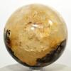 2.9" 1.2lb Ocean Jasper Sphere Natural Green Crystal Ball Sparkling Yellow Druzy Mineral Polished Decor Stone - Madagascar + Stand view 2