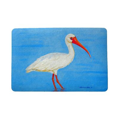 Betsy Drake Posing White Ibis Door Mat 18"x26"