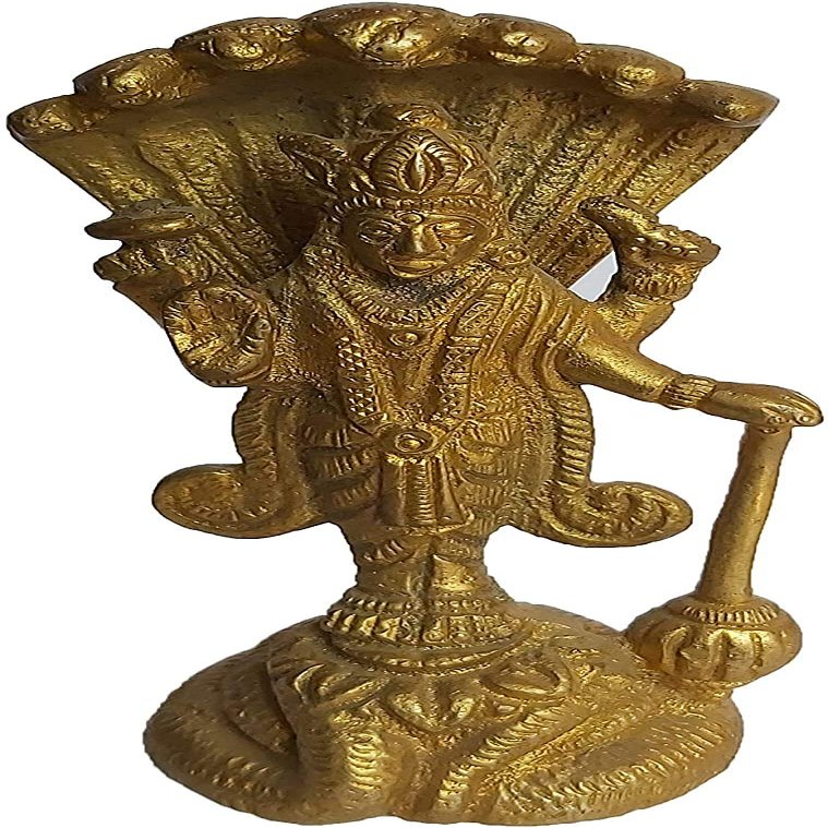 Brass Small Pooja Articles for poojan in Your Home Office or Temple Traditional Indian puja and Gift Items (Vishnu-ji)