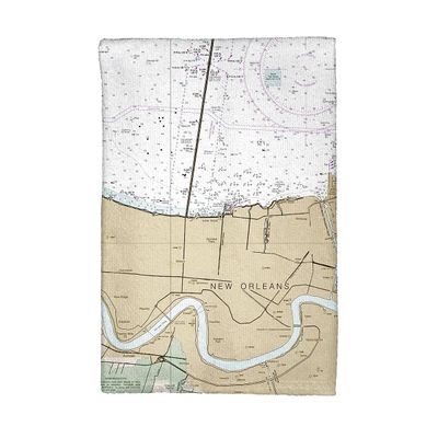 Betsy Drake KT11369 Lake Pontchartrain & Majrepas LA Nautical Map Kitchen Towel