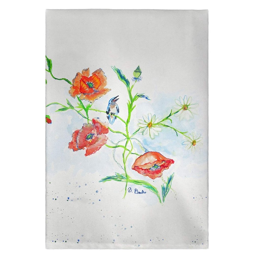 Betsy Drake GT1051 Poppies & Daisies Guest Towel