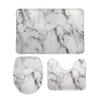 3Pcs/SetWhite Black and Grey Grain Marble Stone Bathroom Rug Set?Anti-Slip Absorbent Bathroom Rug U-Shaped Toilet Mat Toilet Seat Cover view 1