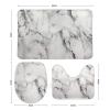 3Pcs/SetWhite Black and Grey Grain Marble Stone Bathroom Rug Set?Anti-Slip Absorbent Bathroom Rug U-Shaped Toilet Mat Toilet Seat Cover view 2