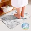 3Pcs/SetWhite Black and Grey Grain Marble Stone Bathroom Rug Set?Anti-Slip Absorbent Bathroom Rug U-Shaped Toilet Mat Toilet Seat Cover view 4
