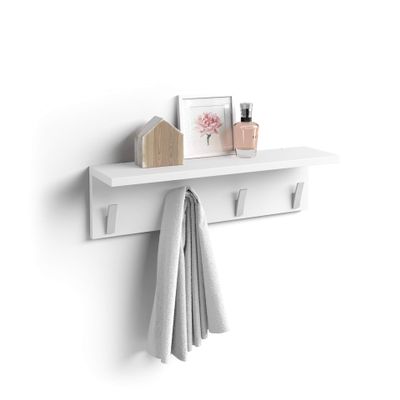 Mobili Fiver, Wall coat hanger, Rachele, 23.62 in, Matt White, Made In Italy