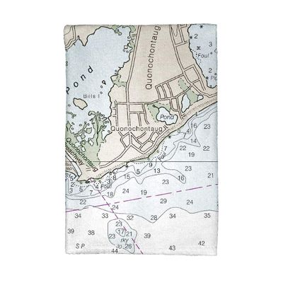 Betsy Drake KT13215B Block Island, RI Nautical Map Kitchen Towel