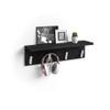 Mobili Fiver, Wall coat hanger, Rachele, 23.62 in, Concrete Effect, Black, Made In Italy view 1