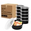 Karat [8oz - 240 ct Black PP Injection Molded Round Deli Containers with Lids (FP-IMDC8-PPB) view 1
