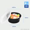 Karat [8oz - 240 ct Black PP Injection Molded Round Deli Containers with Lids (FP-IMDC8-PPB) view 4