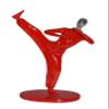 NIFAO Karate, Krav MAGA Front Kick, Red Chrome, Resin Statue - Size: 3" x 7" x 11"H view 1