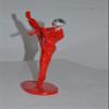 NIFAO Karate, Krav MAGA Front Kick, Red Chrome, Resin Statue - Size: 3" x 7" x 11"H view 3