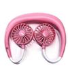 Double Cool Cordless Breezy Mini Collar Fan Portable 360Cooling Hanging Neck Fan Hands-Free USB Rechargeable Personal Mini Wearable Air Conditioner Fan - Pink view 1