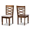 Baxton Studio Lanier Grey and Brown Finished Wood 2-Piece Dining Chair Set view 1