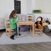 Flash Furniture Kyndl Kids Solid Hardwood Table and Chair Set for Playroom, Bedroom, Kitchen - 3 Piece Set - Natural view 3