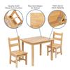 Flash Furniture Kyndl Kids Solid Hardwood Table and Chair Set for Playroom, Bedroom, Kitchen - 3 Piece Set - Natural view 4