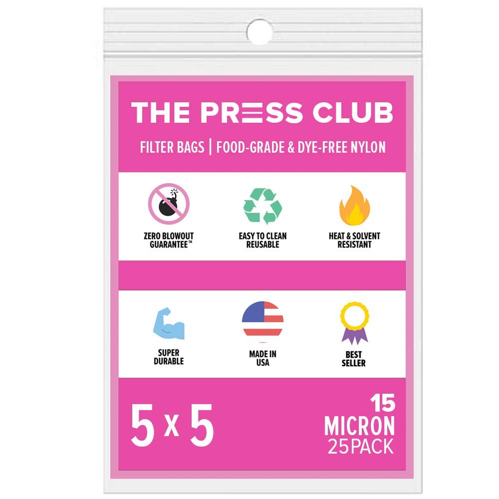 15 Micron | Premium Nylon Tea Filter Bags | 5" x 5" | 25 Pack