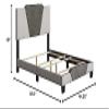 Boyd Sleep Tuscany Two Tone Panel Upholstered Platform Bed with Headboard, Foundation with Strong Wood 4-Slat Supports, Requires Box Spring: Brown/Taupe Linen, Size Queen view 2