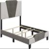 Boyd Sleep Tuscany Two Tone Panel Upholstered Platform Bed with Headboard, Foundation with Strong Wood 4-Slat Supports, Requires Box Spring: Brown/Taupe Linen, Size Queen view 3
