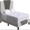 Boyd Sleep Tuscany Two Tone Panel Upholstered Platform Bed with Headboard, Foundation with Strong Wood 4-Slat Supports, Requires Box Spring: Brown/Taupe Linen, Size Queen view 4