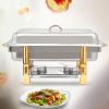 Silver Square Stainless Steel Warming Container Chafing Dish Food Warmer with Stainless Steel Lid Sliver Food Insulation Chafing Dish Buffet Warmers Set for Weddings, Buffets or Other Banquets view 2