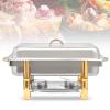 Silver Square Stainless Steel Warming Container Chafing Dish Food Warmer with Stainless Steel Lid Sliver Food Insulation Chafing Dish Buffet Warmers Set for Weddings, Buffets or Other Banquets view 4