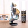 aboxoo Abstract Statues Silence is Gold Decorative Objects,Modern and Simple Resin Figurine,Desk Decoration for Office Home Piano Decor. (Silver) view 2