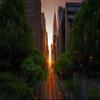 Iconic Arts Laminated 24x36 Poster: Tudor City Road Between high Rising Buildings and Green Trees hd Travel HD view 1