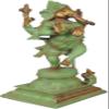 Exotic India Adorably Dancing Ganesha - Brass Statue - Color Patina Gold Color view 2