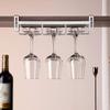 Adjustable Wine Glass Rack Under Cabinet, Hanging Wine Glass Holder and Bottle Rack, for Kitchen Bar, Restaurant, Black/White/Gold/Bronze, No Drilling view 1