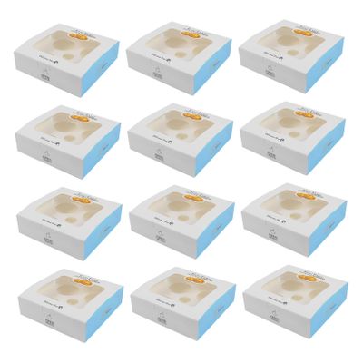 BESTOYARD 25pcs Festive Modern Baked Goods Display Boxes with Clear Window & Top Opening, Ideal for Egg Tarts, Cupcakes, Pastries, Size 16X16X4.5CM