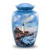 Lighthouse Urn - Full Size Portland Head Lighthouse Cremation Urn  Adult Urns for Men and Women  Ocean Blue Funeral and Memorial Urns for Human Ashes Upto 210 Lbs with Velvet Bag (Large) view 1