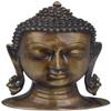 Exotic India Tibetan Buddhist Lord Buddha Head - Brass Statue - Color Antique Color view 1
