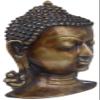 Exotic India Tibetan Buddhist Lord Buddha Head - Brass Statue - Color Antique Color view 2