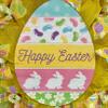 Yellow Plaid Easter Egg Deco Mesh Handmade Wreath. Available in 24 inch and 28 inch diameters. view 2