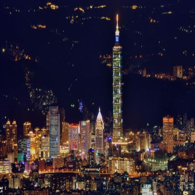Iconic Arts Laminated 24x36 Poster: Taipei Taiwan Buildings with Lights During Nighttime hd Travel HD