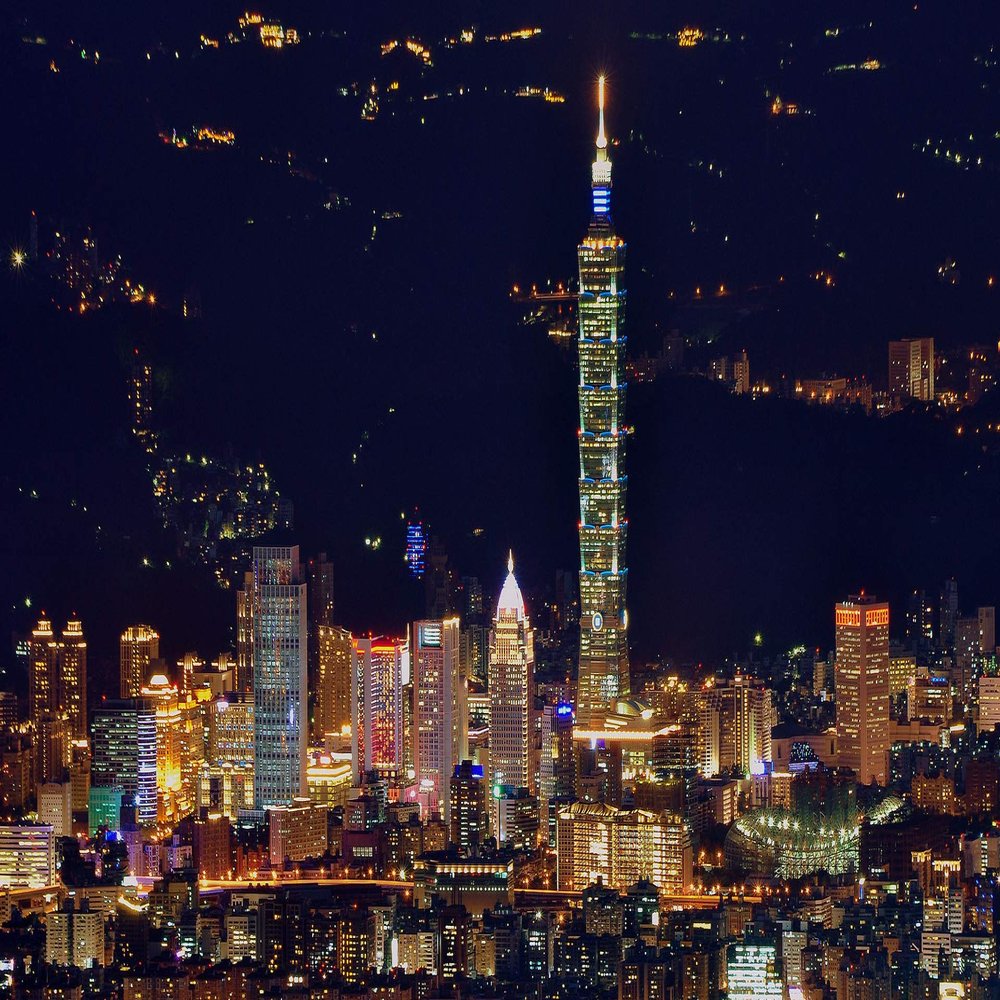 Iconic Arts Laminated 24x36 Poster: Taipei Taiwan Buildings with Lights During Nighttime hd Travel HD