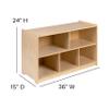 Flash Furniture Hercules Series Wooden 5-Section Classroom Storage Cabinet, School Classroom Storage Cabinet with 5 Cubbies, 24"H x 36"L, Natural view 2