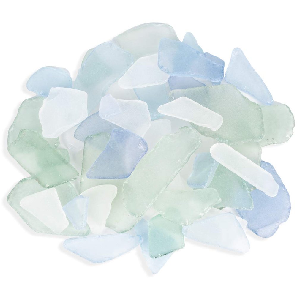 Nautical Crush Trading Bulk Sea Glass  55oz Tumbled Sea Glass in White, Mint Green & Light Blue  Seaglass for Crafts, Decor & Jewelry  Real Seaglass Pieces for DIY & Art Projects