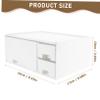 SOLUSTRE Monitor Stand Riser with Drawer PC Laptop Notebook Printer Holder with Pull Out Storage Drawer Desk Organizer White view 2