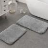 Ashler Bathroom Rugs Set of 2, Grey Bath Rugs 2 Piece, Water Absorbing Bath Mat, Soft Microfiber Rectangle Bathroom Carpet, Machine Washable - 17x24 & 20x32 Inches view 1