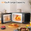 ARLIME Retro Microwave 0.7Cu.ft, 700 Watt Countertop Microwave with 5 Micro Power Defrost & Auto Cooking Function, LED Display, Child Lock, Small Microwave for Kitchen, RV, Dorm (Golden) view 3