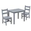 Flash Furniture Kyndl Kids Solid Hardwood Table and Chair Set for Playroom, Bedroom, Kitchen - 3 Piece Set - Gray view 1