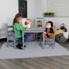 Flash Furniture Kyndl Kids Solid Hardwood Table and Chair Set for Playroom, Bedroom, Kitchen - 3 Piece Set - Gray view 3