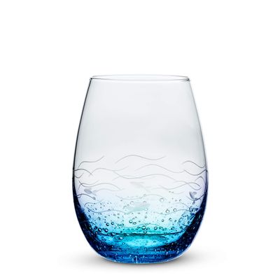 Abbott Collection Fish Cut Stemless Goblet-4.75" H