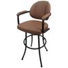 Tobias Designs 34" Vinyl Swivel Bar Stool in Ocean Coffee and Dark Brown view 1
